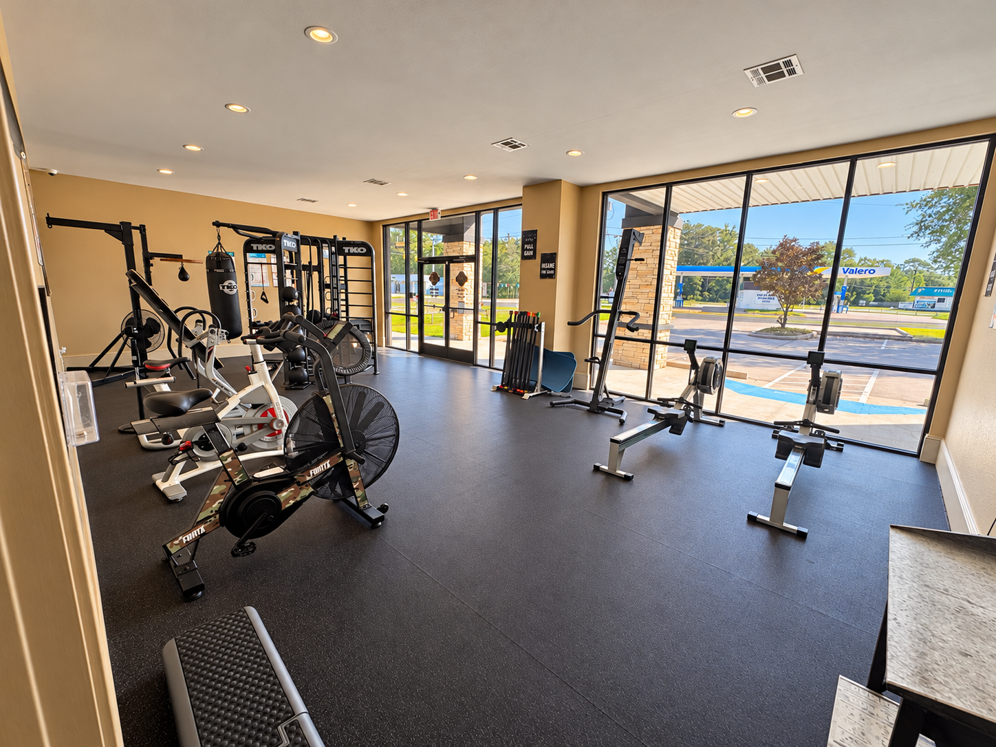 BFIT cardio room with bikes and rowing machines